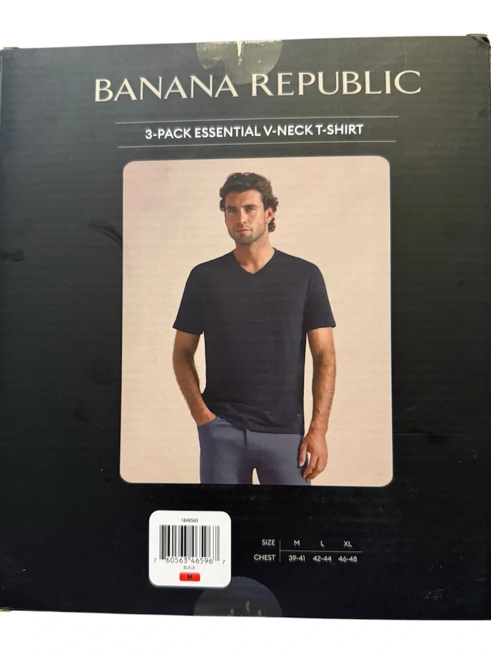 Banana Republic Black V-Neck Short Sleeve Tee